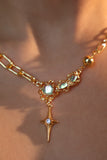 18K Real Gold Plated Opal Star Necklace