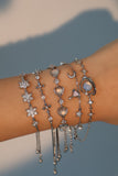 Platinum Plated Moonlight Glowing Heart Bracelet