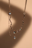 Platinum Plated Moonstone Dangle Necklace