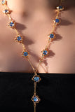 Multi Wearing Deep Blue Moonstones Bracelet Necklace (Waist Chain)