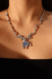 Platinum Plated Blue Shell Necklace