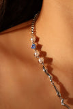 Platinum Plated Blue Shell Necklace