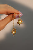 18K Real Gold Plated Opal Dangle Earrings