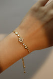 14K Real Gold Plated Diamond Snowflake Bracelet