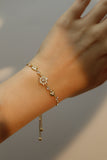 14K Real Gold Plated Diamond Snowflake Bracelet