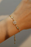 14K Real Gold Plated Diamond Snowflake Bracelet