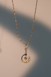 18K Real Gold Plated Moonlight Dangle Necklace