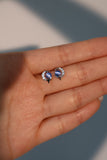 925 Sterling Silver Moonstone Moon Star Stud Earrings