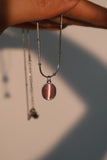 Stainless Steel Pink Opal Pendant Necklace