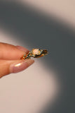 18K Real Gold Plated White Opal Ring