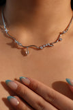 Platinum plated Blue Gem Diamonds Necklace