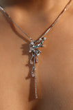 Platinum plated Blue Gem Butterfly Necklace