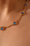 18K Real Gold Plated Multi Moonstones Necklace