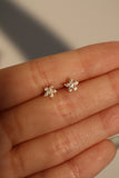 18K Gold Vermeil Diamond Flake Stud Earrings