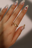 18K Real Gold Plated White Opal Ring