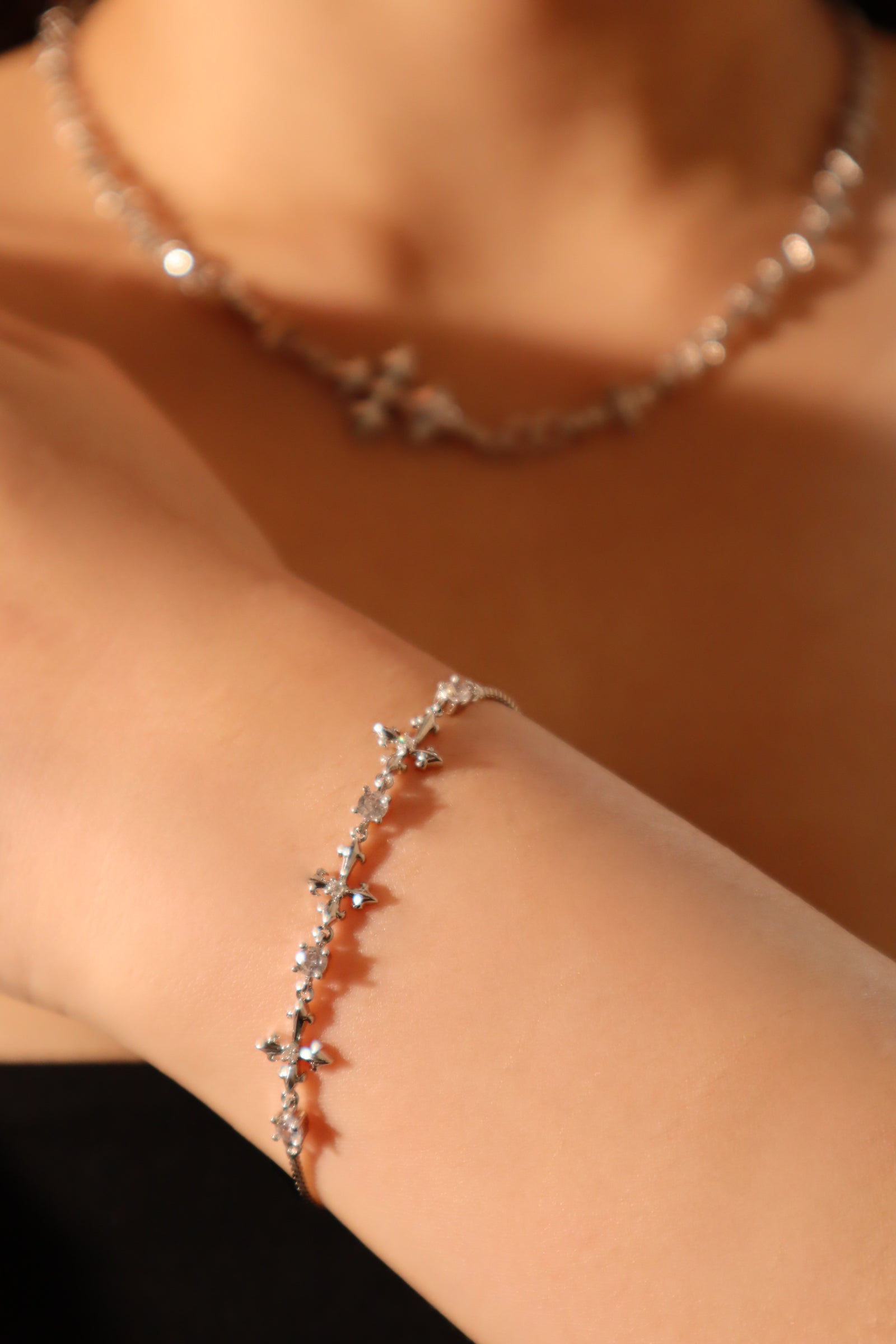 Multi Diamond Cross Bracelet