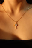 14K Real Gold Plated Eternal Cross Necklace