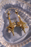 18K Real Gold Plated Saturn Star Earrings