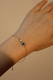 925 Sterling Silver Blue Gem Saturn Bracelet