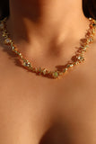 18K Real Gold Plated Multi Opal Twist Necklace