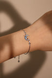 Platinum Plated Moonstone Moon Star Bracelet