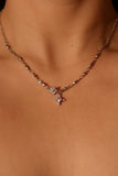 Platinum Plated Diamond Cross Necklace