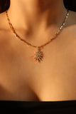 14K Real Gold Plated Diamond Pole Star Layer Necklace