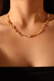 18K Real Gold Plated Multi Moonstones Wave Necklace