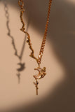 18K Real Gold Plated Moon Star Necklace