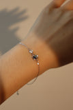 925 Sterling Silver Blue Gem Saturn Bracelet