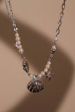 Platinum Plated Sea Shell Pearls Necklace