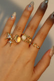 18K Real Gold Plated White Opal Crown Ring