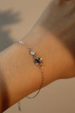 925 Sterling Silver Blue Gem Saturn Bracelet