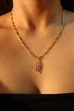 14K Real Gold Plated Diamond Pole Star Layer Necklace