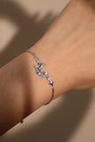 Platinum Plated Moonstone Moon Star Bracelet