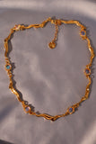 18K Real Gold Plated Multi Moonstones Wave Necklace