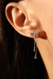 925 Sterling Silver Diamond Flake Dangle Earrings