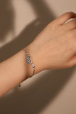 Platinum Plated Moonstone Moon Star Bracelet