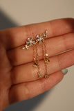 18K Gold Vermeil Diamond Flake Dangle Earrings