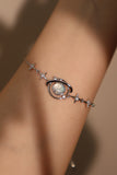 925 Sterling Silver Moonstone Saturn Star Bracelet