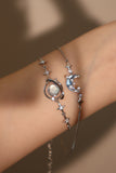 925 Sterling Silver Moonstone Saturn Star Bracelet