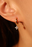 18K Gold Vermeil Lucky Leaf Hoop Earrings