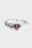 Pink Heart Silver Ring - Cutethingscommin