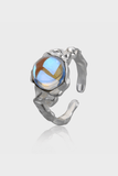 Big eye moonstone ring