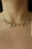 18K Real Gold Plated Diamond Clips Necklace