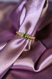 18K Gold Stainless Steel Green Gem Ring