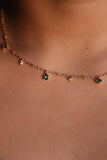 18K Gold Vermeil Green Gem Necklace