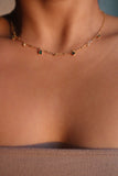 18K Gold Vermeil Green Gem Necklace