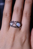 White Opal Gems Crown Ring