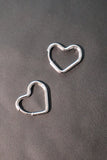 Stainless Steel Heart Hoops Earrings